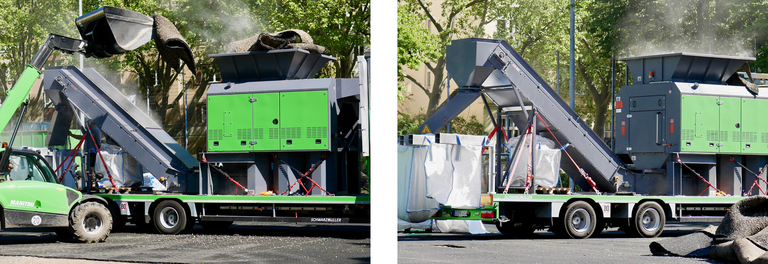 INSITU-Recycling Elastischer Schichten und Elastischer Tragschichten